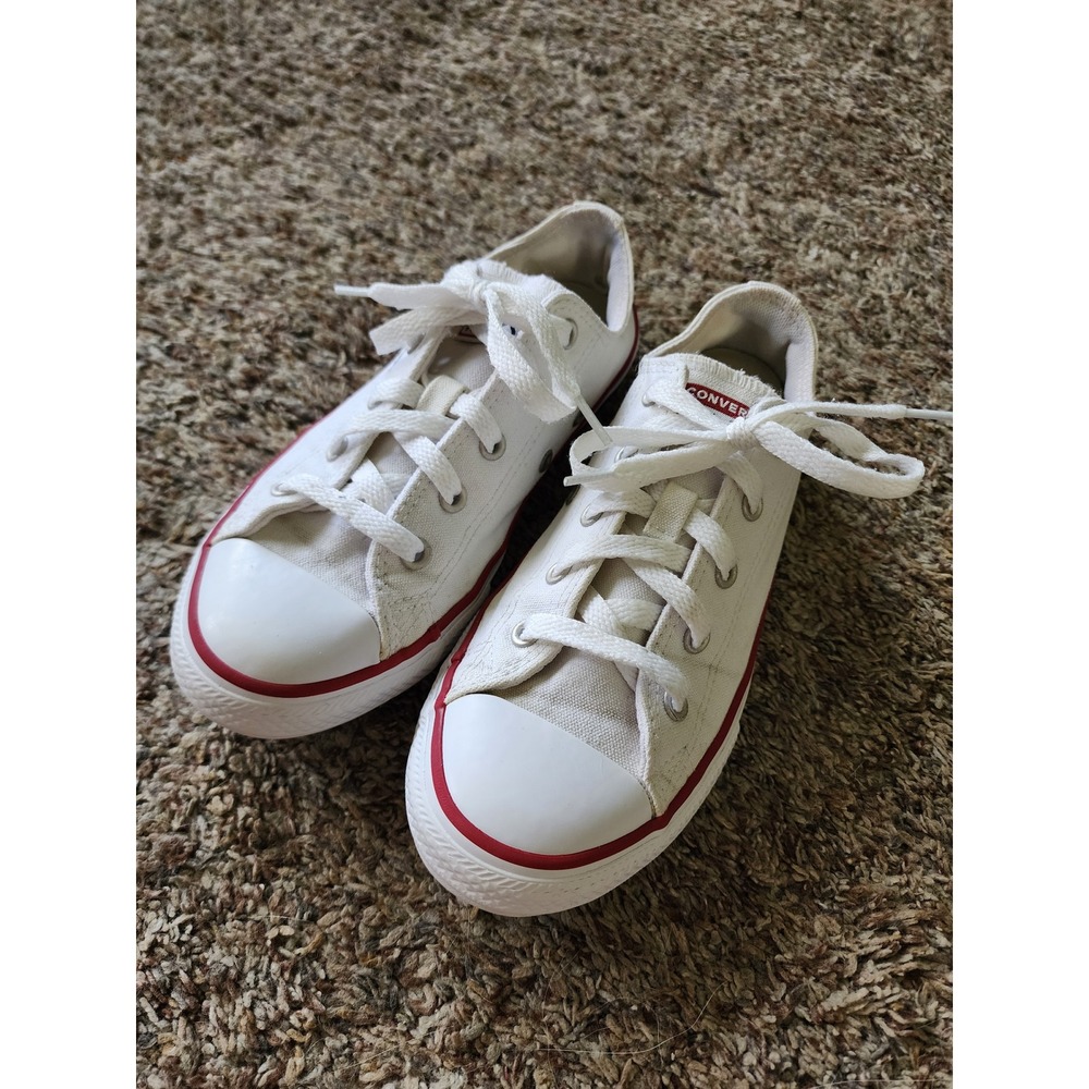 Converse Kids Chuck Taylor All Star Low Top White Canvas Size 2.5 3J235